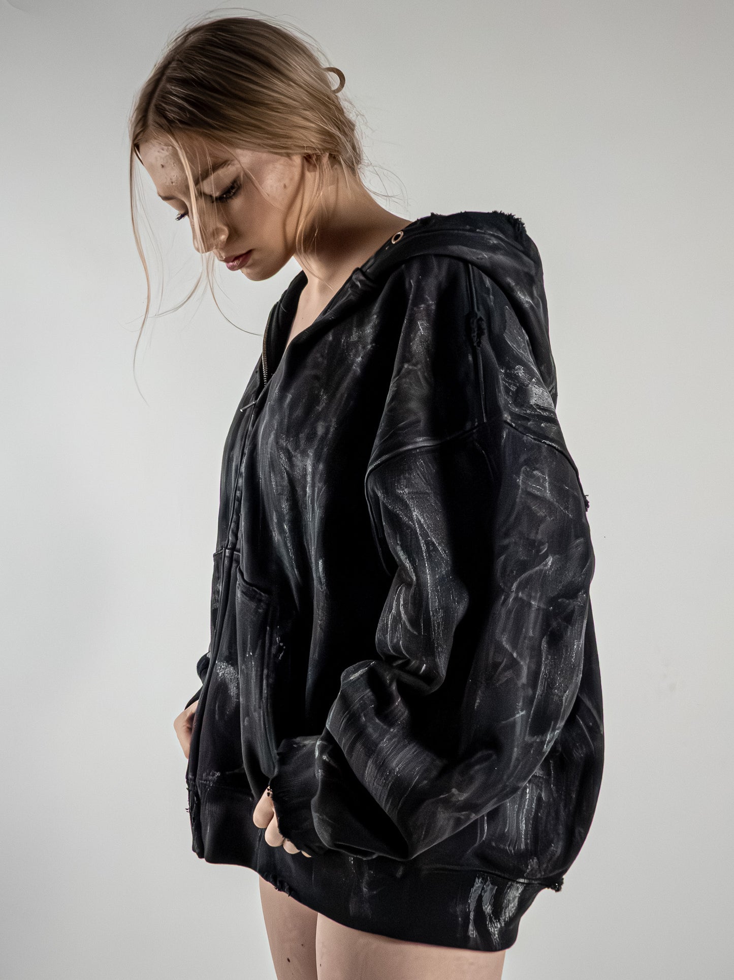 White ash Zip hoodie