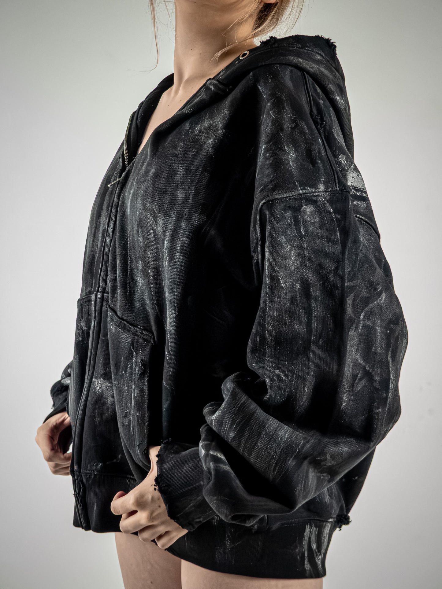 White ash Zip hoodie