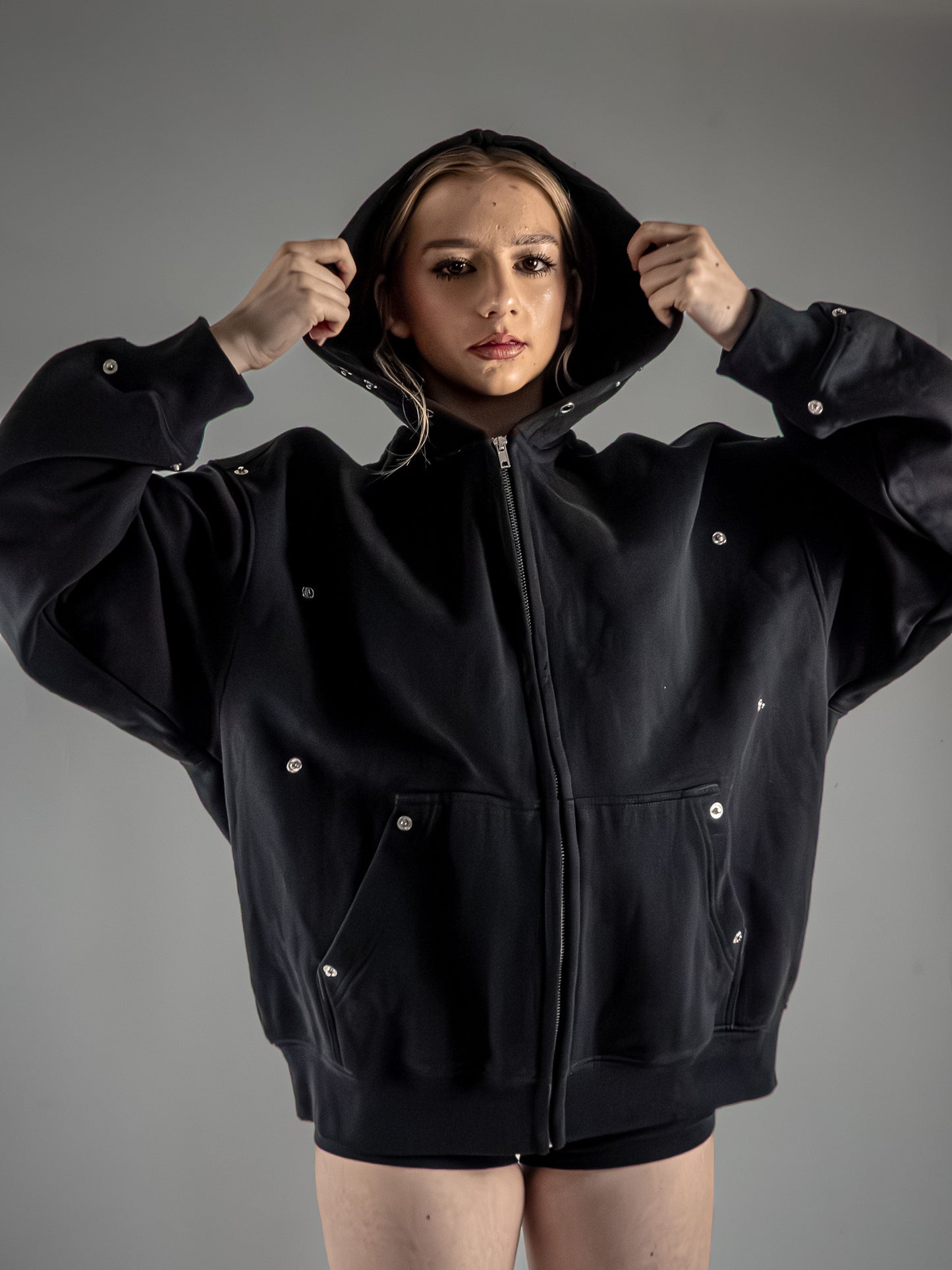 Studded Zip Hoodie