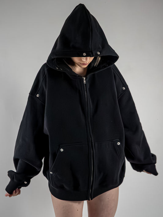 Studded Zip Hoodie